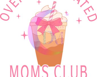 DTF Fête des Mères - Club des mamans qui prennent trop de caféine - Toujours fatiguées - Café avec noeud rose