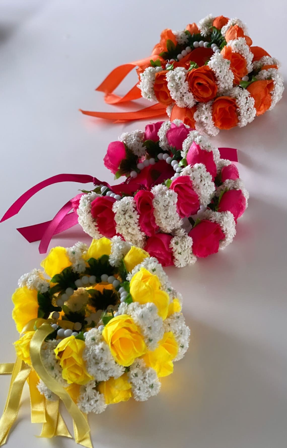 Bridesmaid's Artificial Flower Gajra. One Pair of Silk Etsy UK