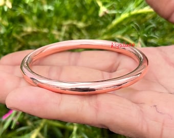 Zware koperen armband: 5 mm dikke dikke handgemaakte armband in minimalistische stijl