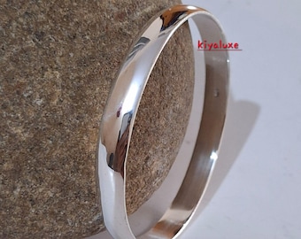 Sterling Silver Bangle Bracelet, Handmade Chunky Bracelet, Gift for Mom