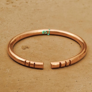 Thick Heavy 5mm Copper bangle And Bracelet minimalist Handmade Statement Adjustable Copper Bangle And Bracelet For Men and Women