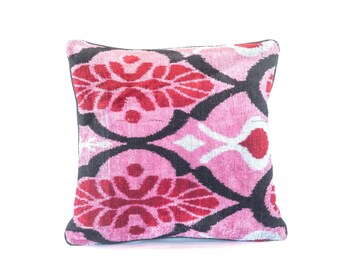 Coussin Ikat Velours Ouzbek