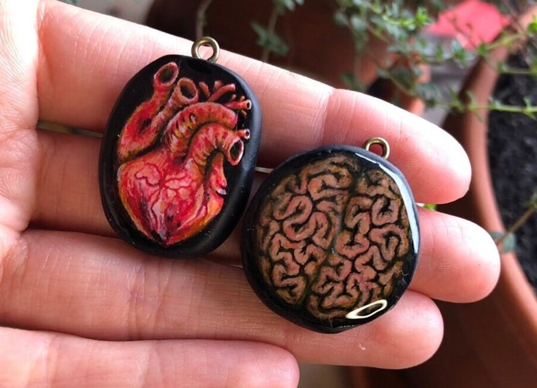 Custom Human Anatomy Pendants/charms. Hand Painted Gore Themed Pendants