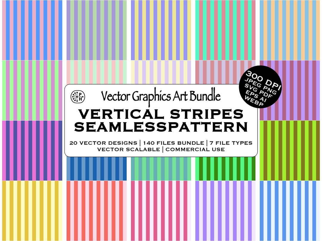 Vertical Stripes Seamless Pattern Vector Bundle, Wallpaper, Home Decor ...