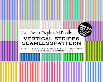 Vertical Stripes Seamless Pattern Vector Bundle, Wallpaper, Home Decor, Textile design, DIY crafts, Instant Download Commercial Use, SVG PNG