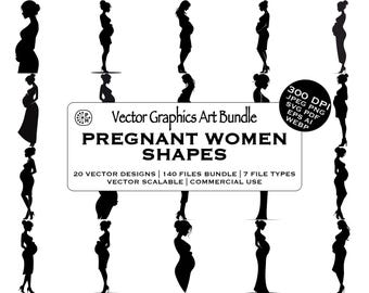 Pregnant Woman, Mom Pregnant, Silhouette Pregnant, svg Pregnant, Pregnancy SVG, Announcing Pregnancy svg, Flat Vector, Pregnancy Clipart,PNG