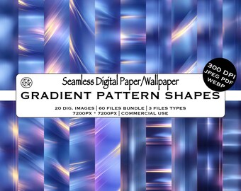 Gradient Papers, Digital Paper, 3D Styled, Metal Look, Seamless Gold Paper, Purple Neons, Modern Background Patterns, Downloaded Instant JPG