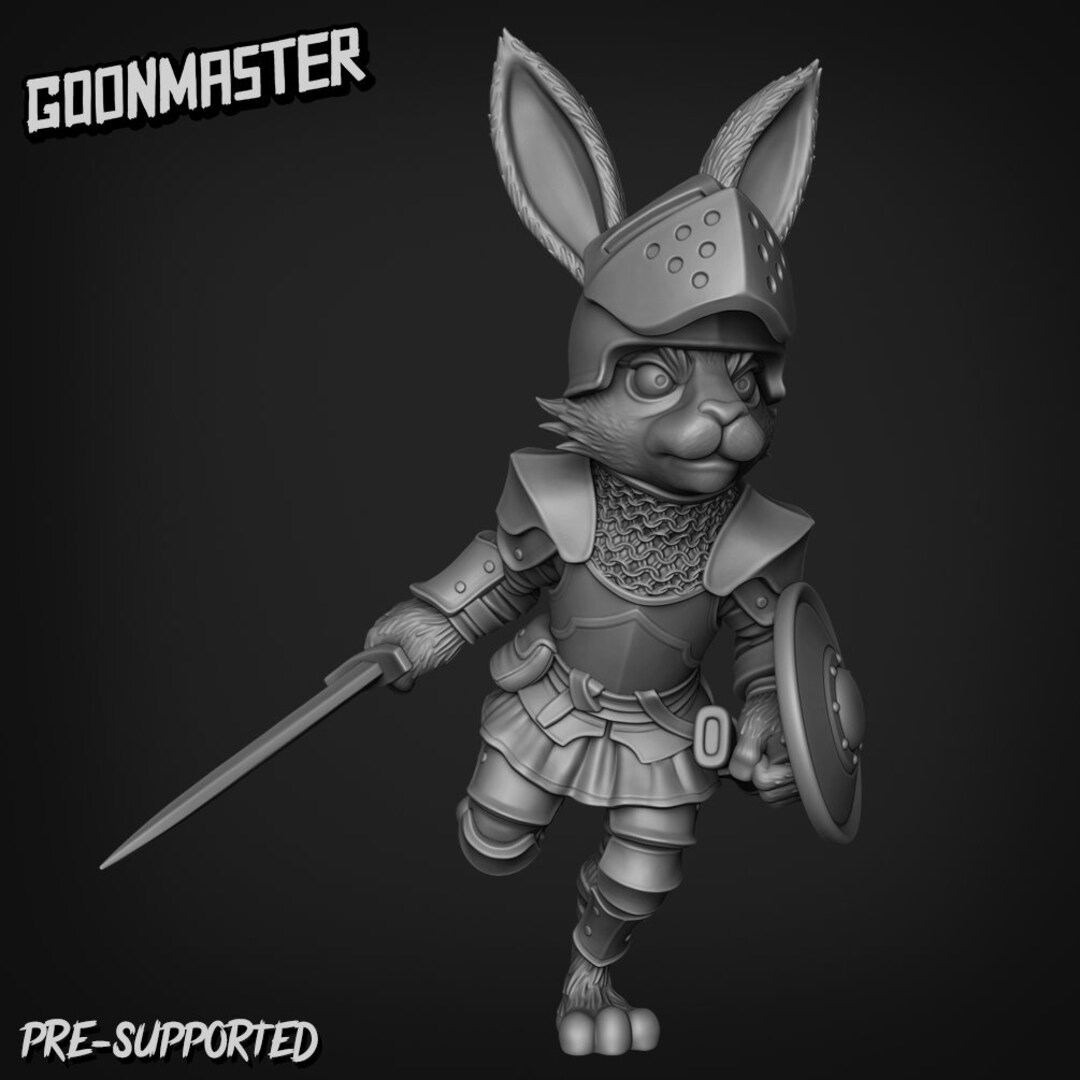 Rabbit Knight 2 Bunny Warrior, Dungeons and Dragons, Pathfinder - Etsy