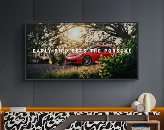 Porsche Canvas Art – Motivational Quote Sports Car Print