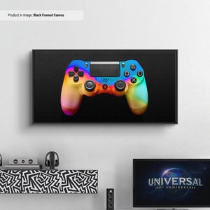 Colorful - Game Controller Wall Art, Cool Video Game Room Decor, Classic Gaming Print, Gifts For Gamers, Gamepad Canvas Art