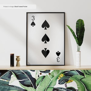 3 of Spades - Gra w karty ścienne, wydruki kart do gry, fajna męska jaskinia lub wystrój pokoju gier w piwnicy