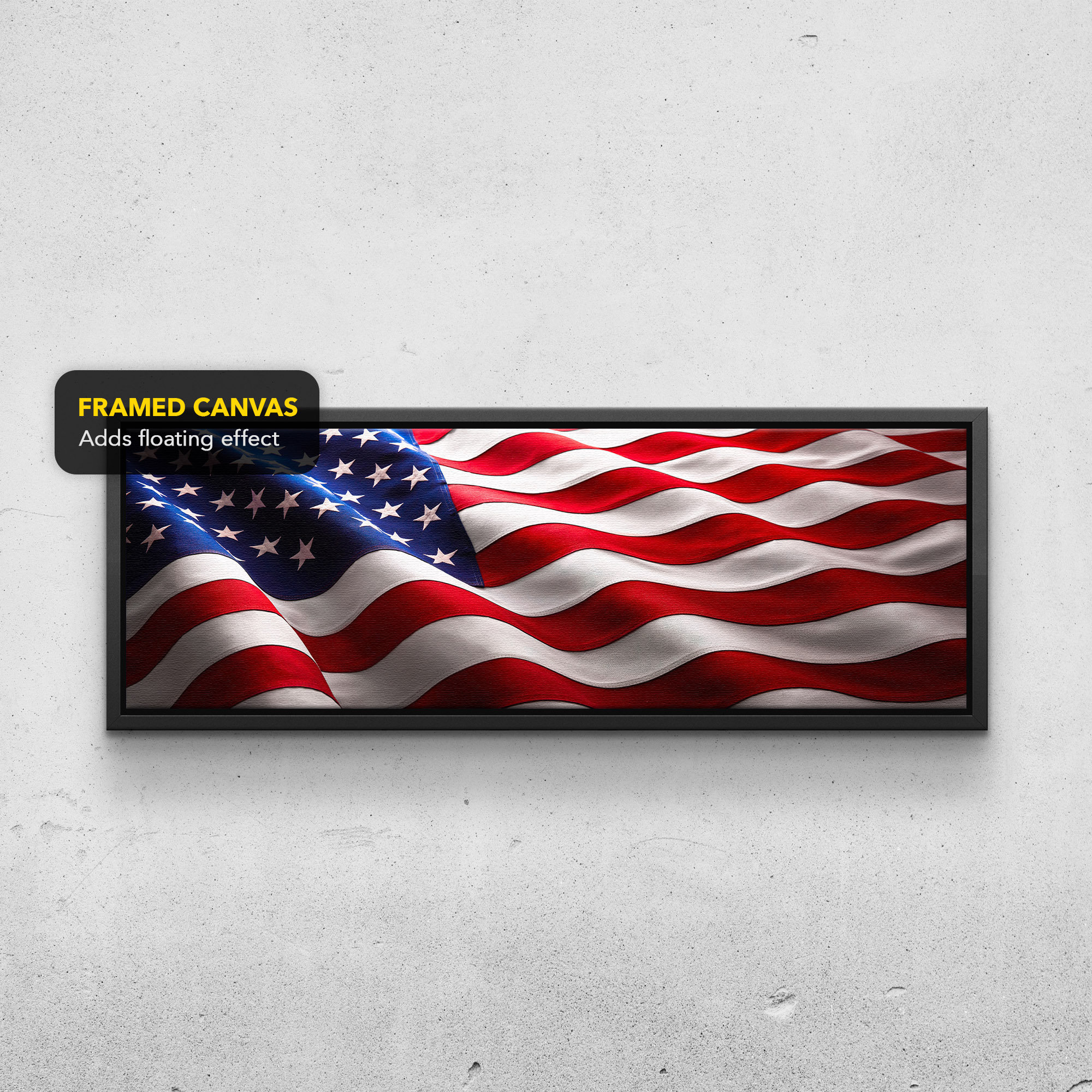 Wall Art, USA or Flag Large US Canvas Etsy Proud Poster, Print, Wall Flag Patriotic - American Office for Home American, Flag Decor