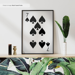 7 de Espadas - Arte de parede de cartas de jogar, impressão de cartas de jogo, caverna de homem legal ou decoração de sala de jogos no porão