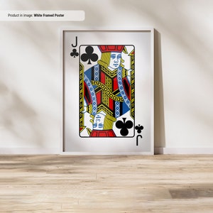 Jack of Clubs - Arte de parede de cartas de jogar, impressão de cartas de jogo, decoração de sala de jogos de caverna ou porão legal