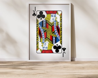 Jack of Clubs Playing Card Art – Vintage Poker Print