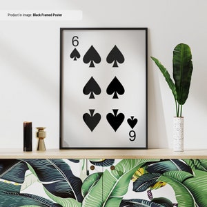 6 of Spades: kunst aan de muur speelkaarten, speelkaartprint, Cool Man Cave of Game Room-decor in kelder