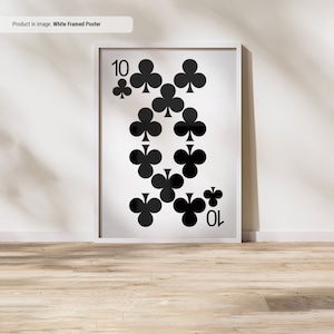 10 de clubes – Arte de parede de cartas de jogar, impressão de cartas de jogo, decoração de sala de jogos de caverna ou porão legal