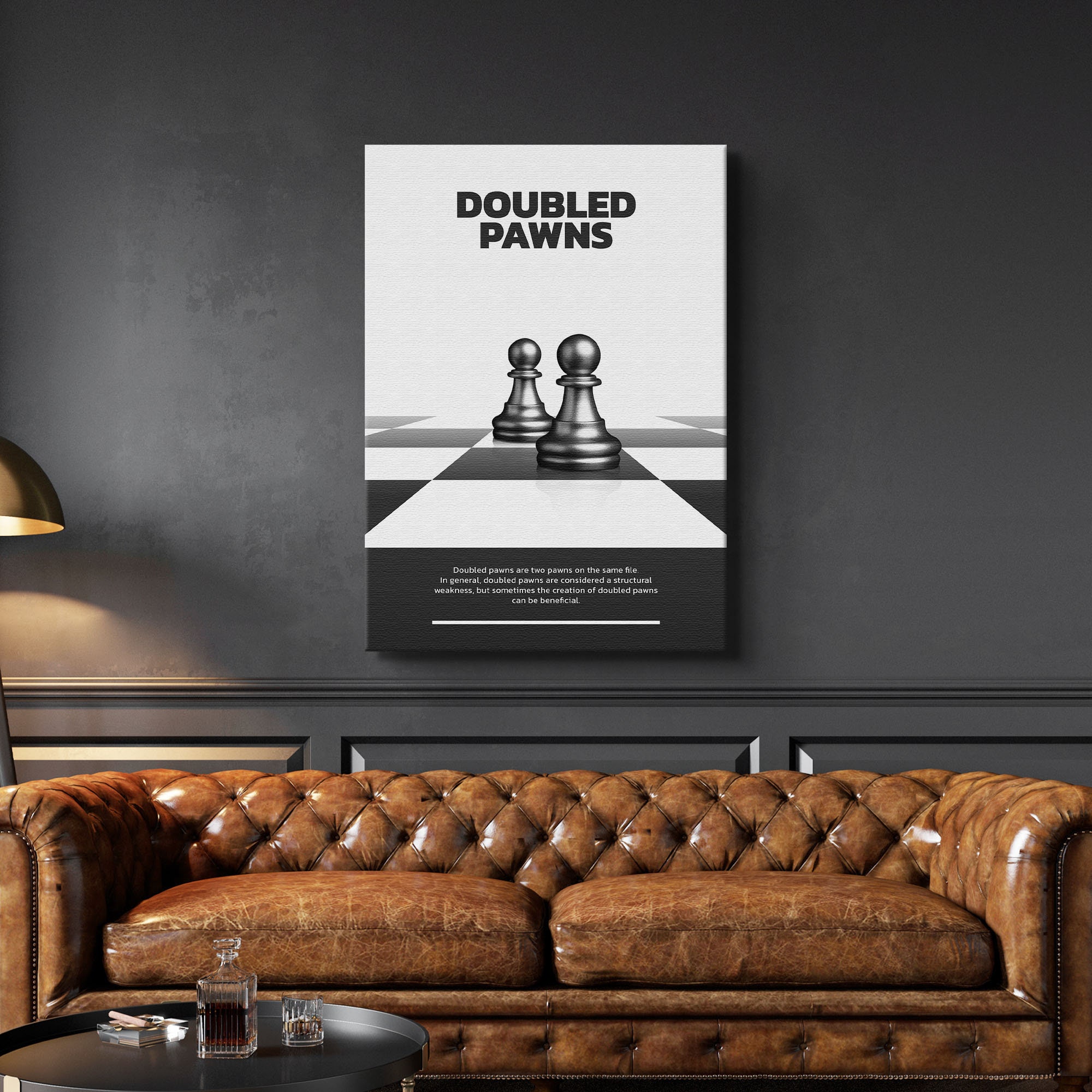 Double Check Chess Move Description Poster or Canvas Wall Art 