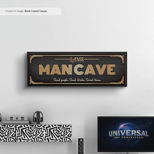 Mancave  - Custom Canvas Sign Wall Art, Custom Mancave Sign, Custom Sign Gift, Personalized Name Man Space Established Canvas