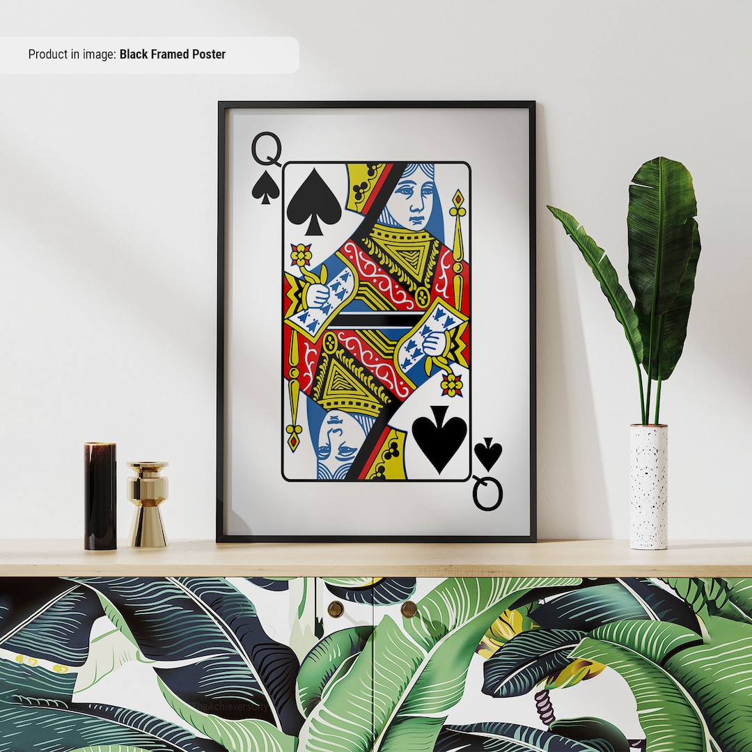 Queen of Spades Art Print – Vintage Casino Card Poster - Etsy