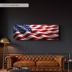 US Flag - Patriotic Canvas Wall Art, Large American Flag Wall Art Print, Patriotic Wall Decor, Proud to Be American