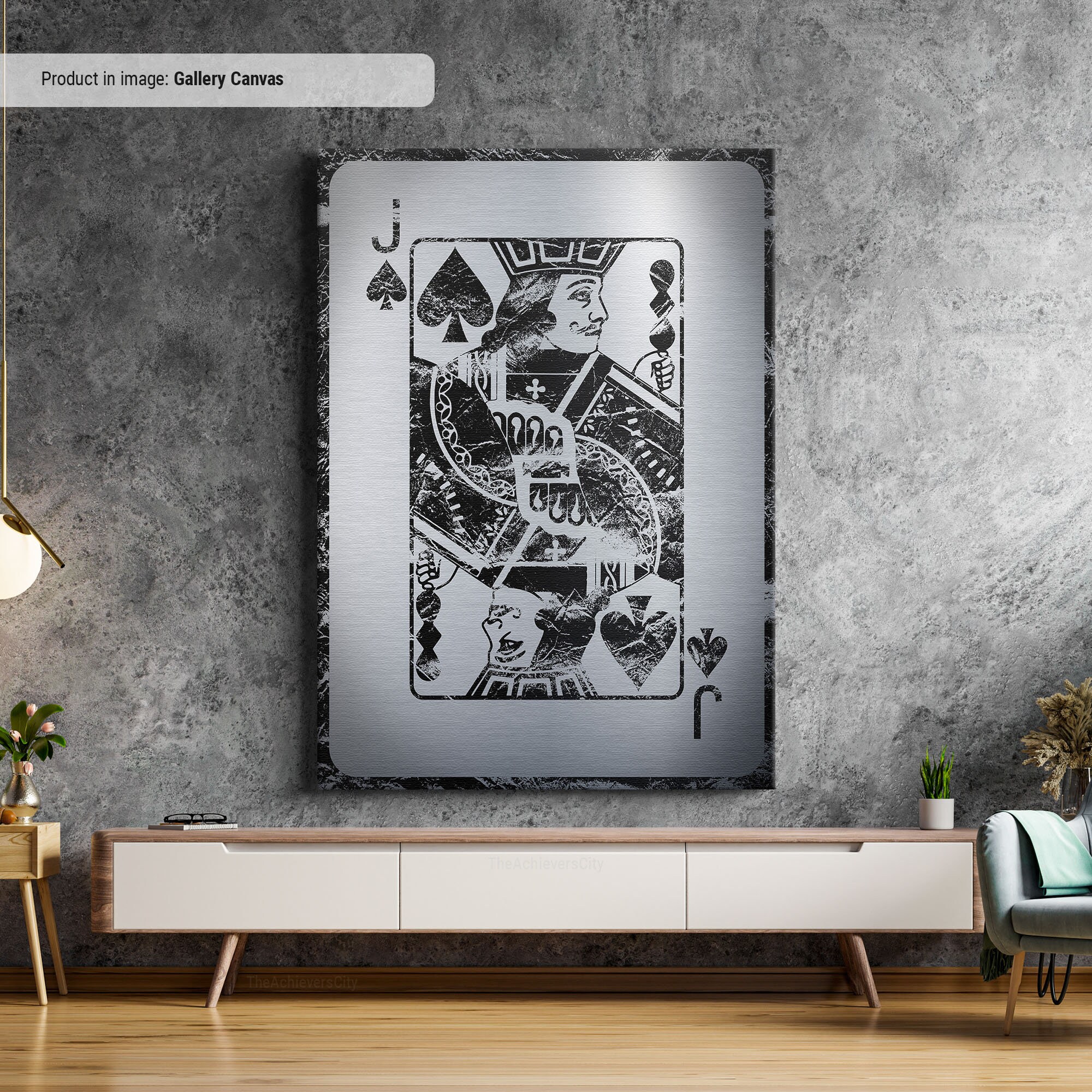 Silver Jack of Spades Canvas Art – Man Cave Poker Decor - Etsy