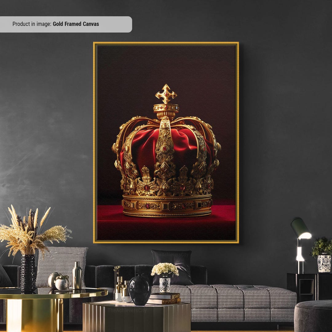 King's Crown - Wall Art, Above Bed Prints, Bedroom Wall Decor, Royal ...