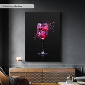 Prosecco - Arte de pared de cóctel, impresión de arte de licor, arte de pared de lienzo de bar, decoración de bar genial para el hogar, póster de copa de Prosecco