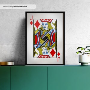 Jack of Diamonds - Canvas muurkunst speelkaarten, speelkaartafdruk, Cool Man Cave of Kelder Game Room Decor
