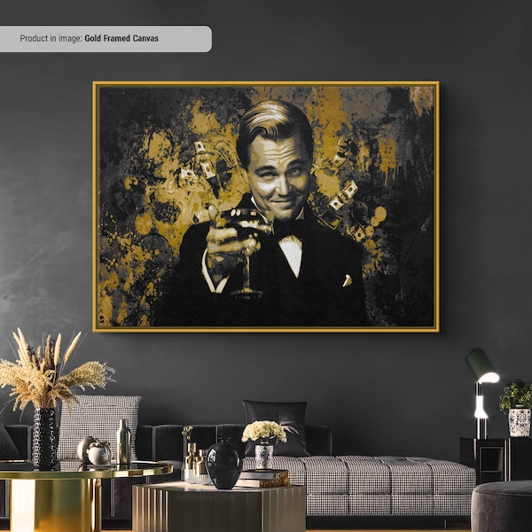 The Great Gatsby - Canvas Wall Art, Abstract Gatsby Cheers Print, Gatsby Movie Scene, Gatsby Cheering, Gatsby Motivational