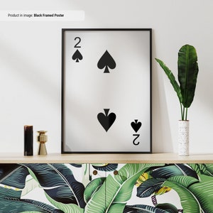 2 of Spades - Gra w karty ścienne, wydruki kart do gry, fajna męska jaskinia lub wystrój piwnicy do gier