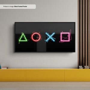Symbols - Game Controller Wall Art, Cool Video Game Room Decor, Classic Gaming Print, Gifts For Gamers, Gamepad Canvas Art