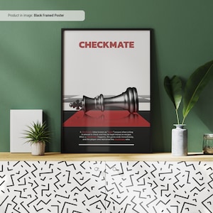 Schachmatt - Schachbegriff Kunstdruck, Schachwandkunst, Schachterminologie für Anfänger, Geschenkidee für einen Schachliebhaber