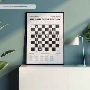 The Game of the Century - Chess Game Print Wall Art, Famous Chess Games Explained and Visualized, Chess Cheat Sheet, Chess Lover Gift Idea