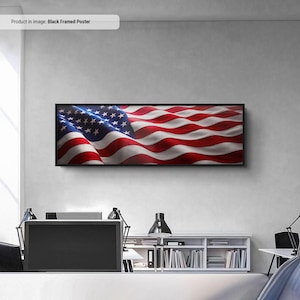 Lienzo con la bandera estadounidense: decoración patriótica para la pared