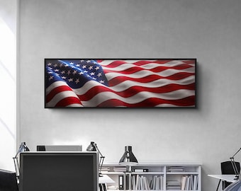 Canvaskunst Amerikaanse vlag – Patriottische muurdecoratie