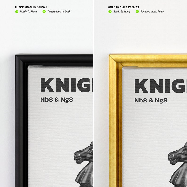 Black Knight Chess Piece Print Wall Art, Chess Pieces and Moves ...