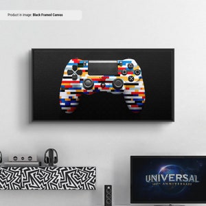 Abstract - Game Controller Wall Art, Cool Video Game Room Decor, Classic Gaming Print, Gifts For Gamers, Gamepad Canvas Art