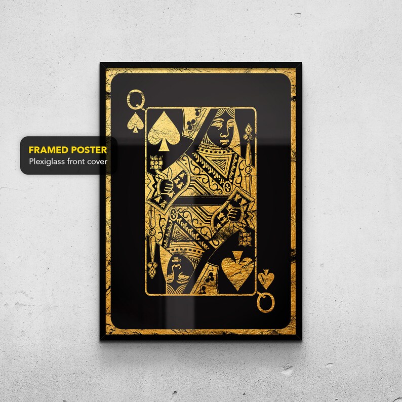 Gold King and Queen of Spades Wall Art Print Set of Two King Etsy