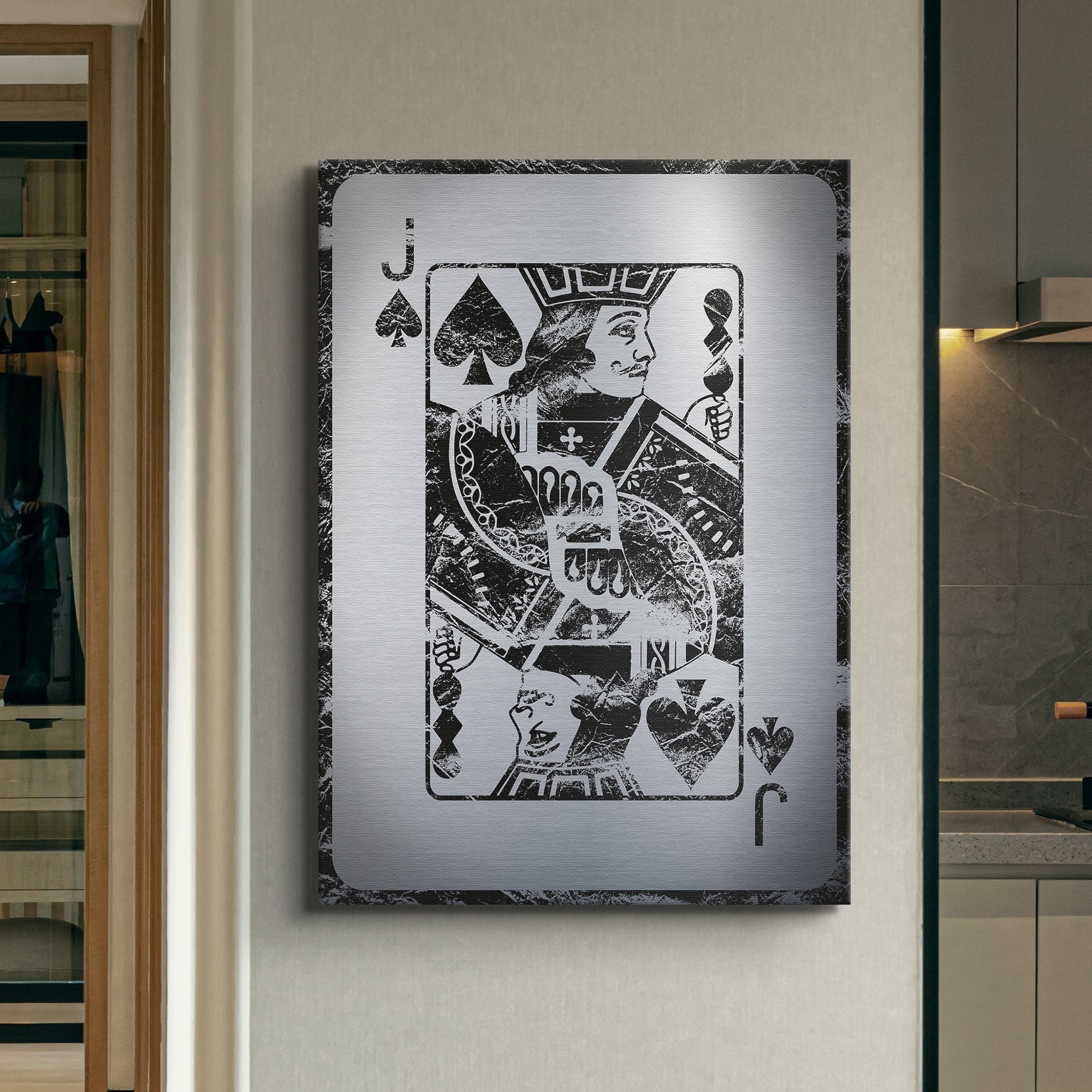 Jack Queen And King Playing Cards Wall Art Canvas Ace Of Spade Card Poker  Poster Vintage Poker Playing Cards Canvas Prints Bar Pub Casino Decoration