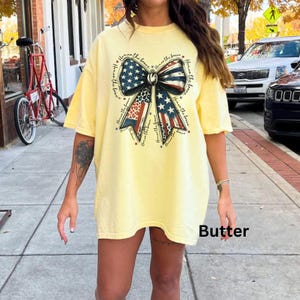 Comfort Colors® Coquette USA Shirt, 4th of July Shirt Women, Stars Stripes USA Flag Shirts, Floral Patriotic Shirt, Red White Blue