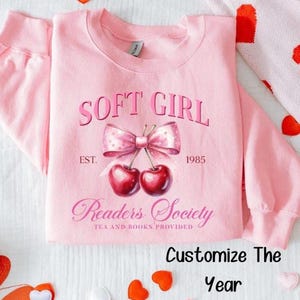 Coquette Sweatshirt, Pink Coquette Bow Sweater, Soft Girl Aesthetic Gift, Sweater With Bows, Gift For Her, Minimalist Coquette Crewneck