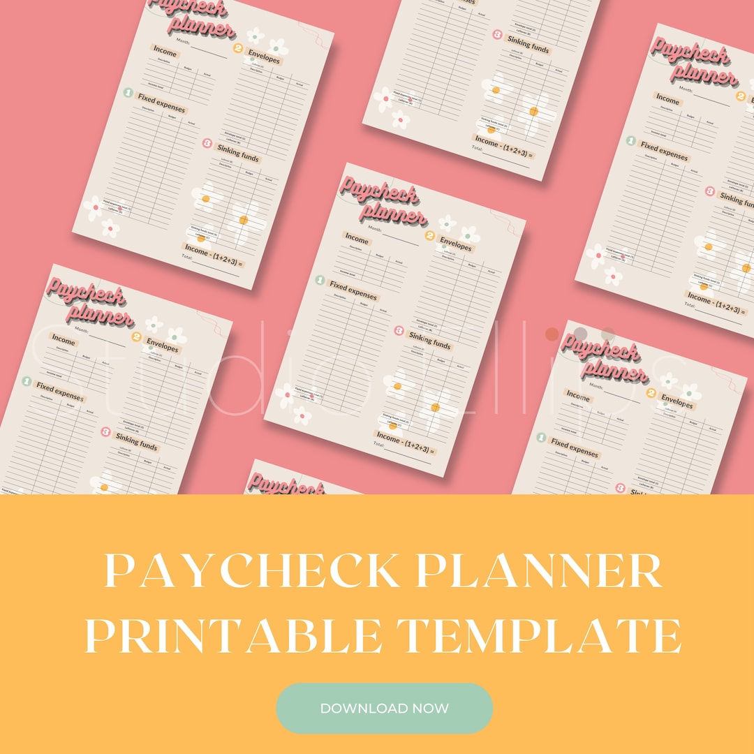Paycheck Planner Template Instant Download PDF A4 Size Cash Envelope