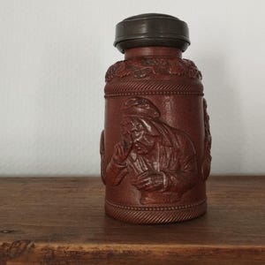 Antique French Stoneware Tobacco Jar - 19th Century Snuff Bottle