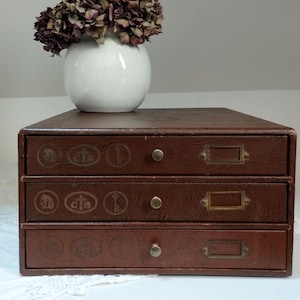 Thiriez & Cartier Bresson. French Antique 3 Drawers Haberdashery Case.