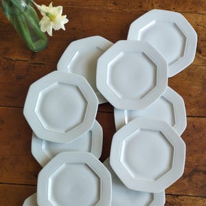 French Limoges Porcelain Octagonal Dessert Plates x12.