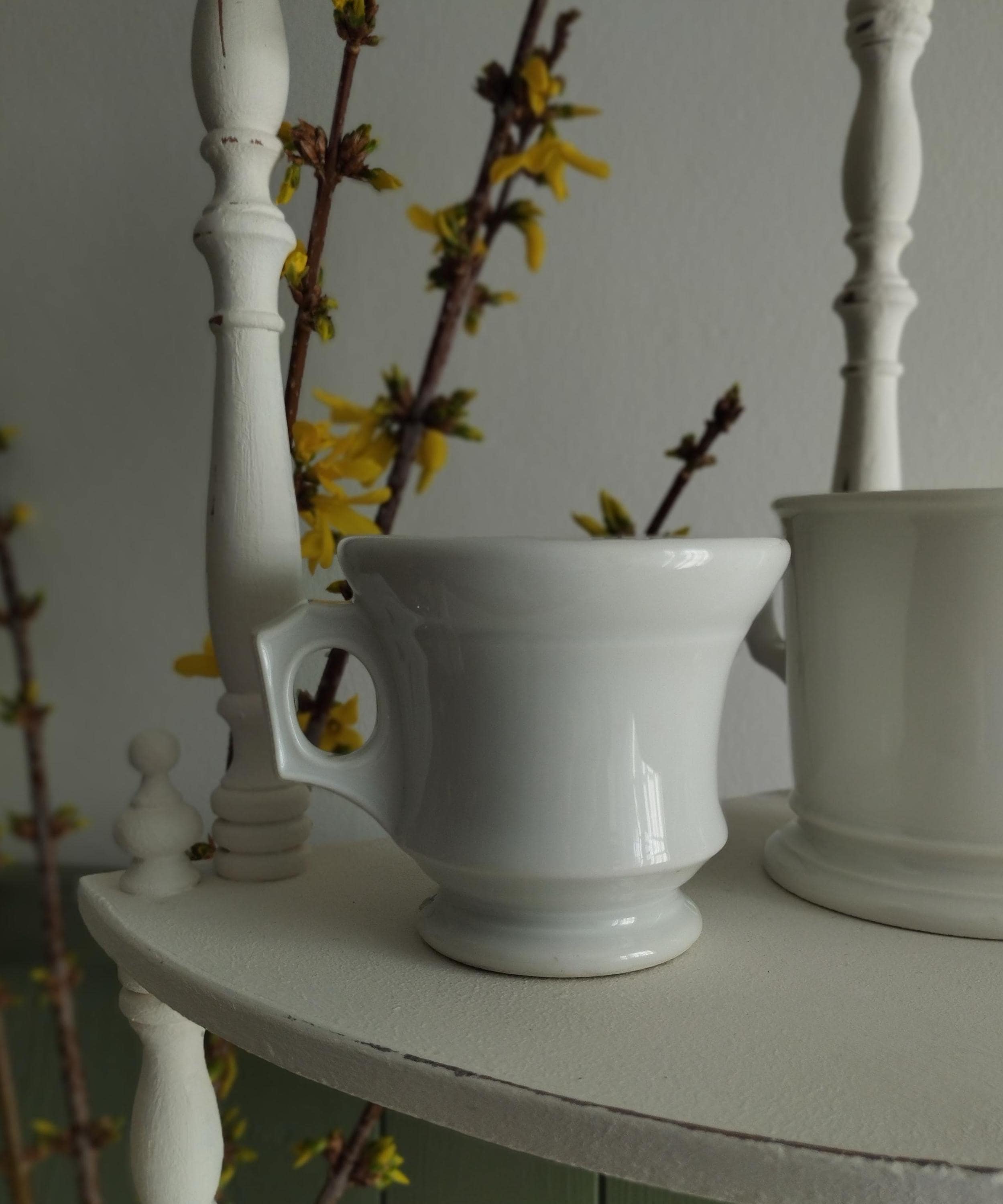 Ensemble à Café Brulot 6 Tasses – Porcelaine Blanche – Rare