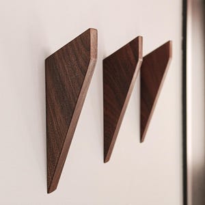Modern Decorative Wooden Wall Hooks | Wooden Coat Hooks for Wall |  Walnut Wall Hooks | Minimalist Coat Rack | Stylish Wooden Hanger Hooks