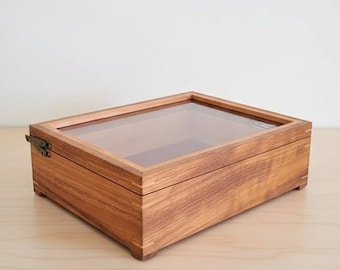 Handmade Black Walnut Keepsake Box: Engraved Wooden Memory Box