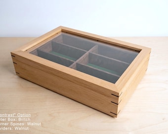 Eyeglasses Display Box sunglasses Walnut Wood Large Eyeglass Holder Luxury Sunglasses Box Glass Storage Cabinet for 6 / Black Walnut
